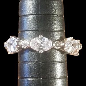 ⭐️ Eternity Band Ring Oval and Round CZs in Sterling Silver  sz 6 NWOT
